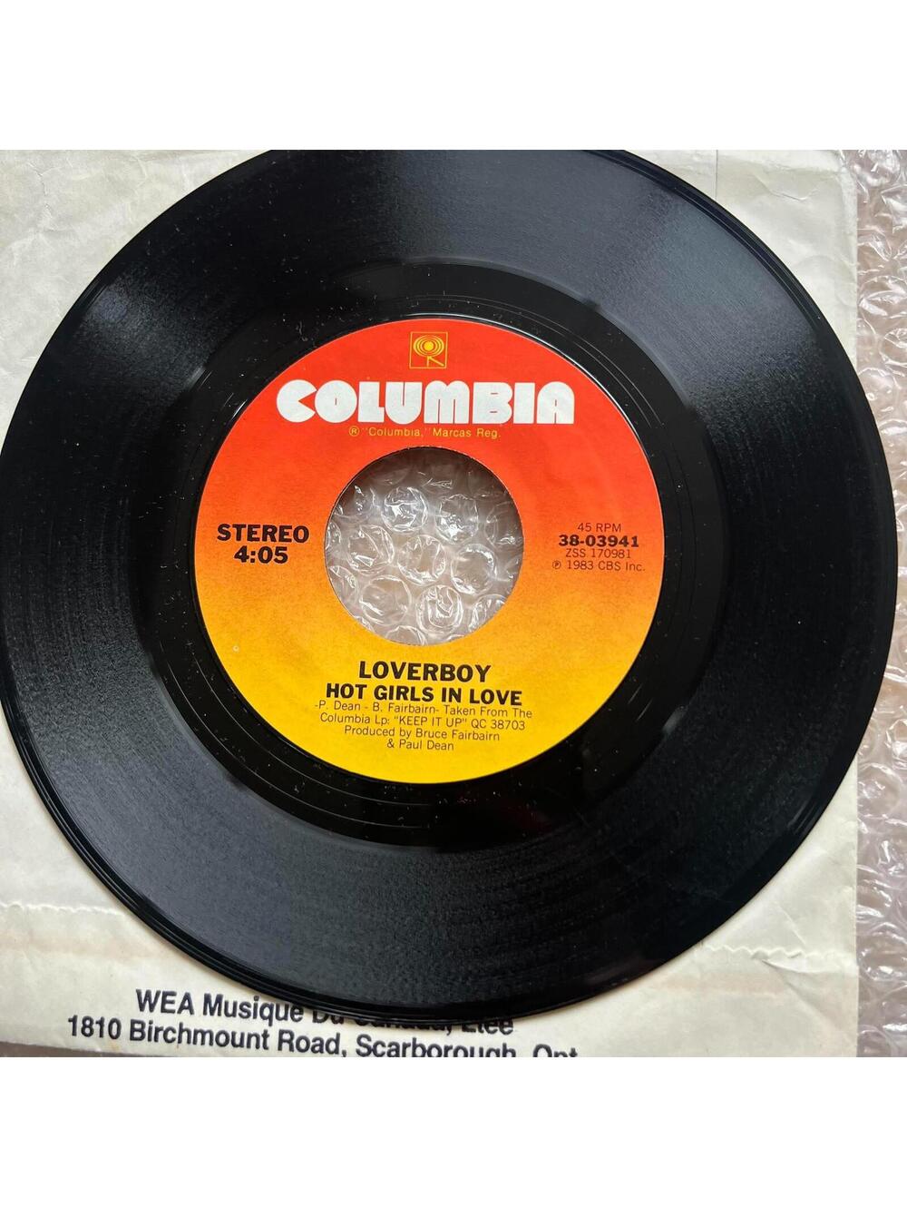 Loverboy – Hot Girls In Love / Meltdown 45rpm 7' Vinyl Record R86